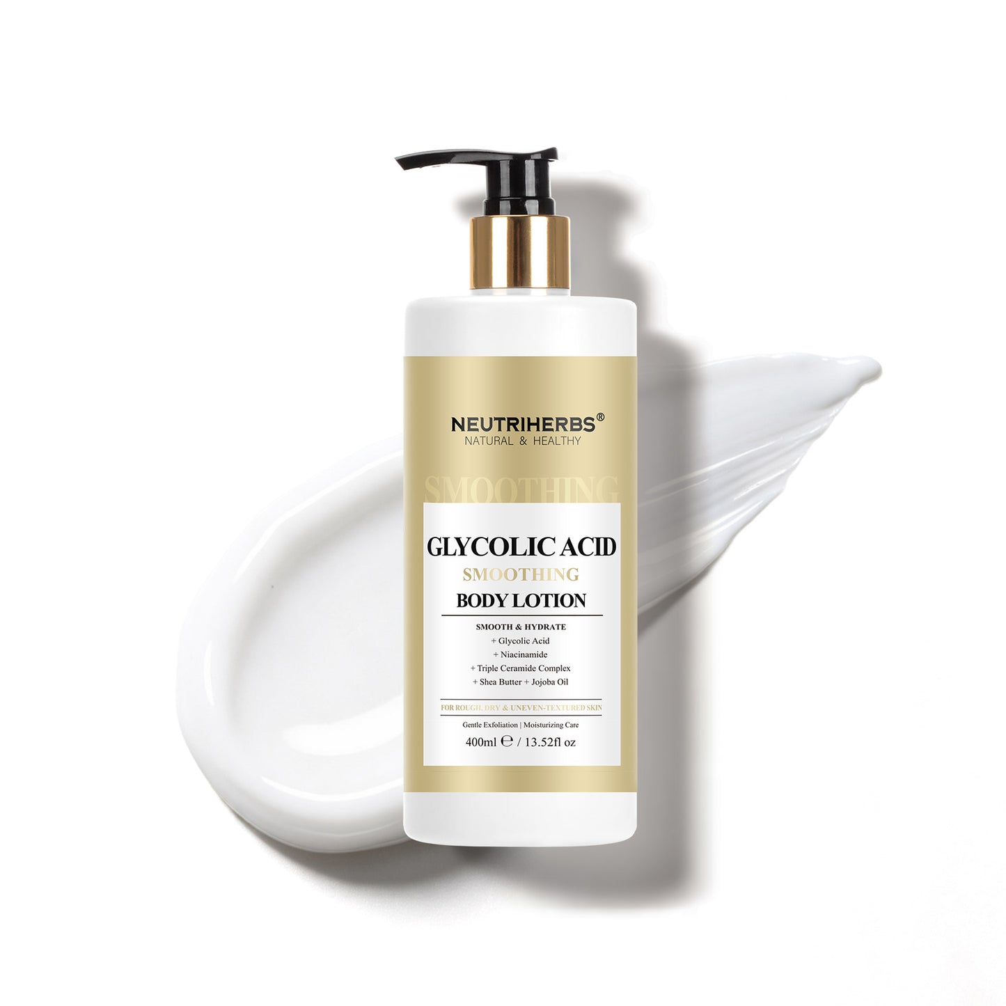 Private Label & Wholesale Glycolic Acid Smoothing Body Lotion for Rough Dry Skin