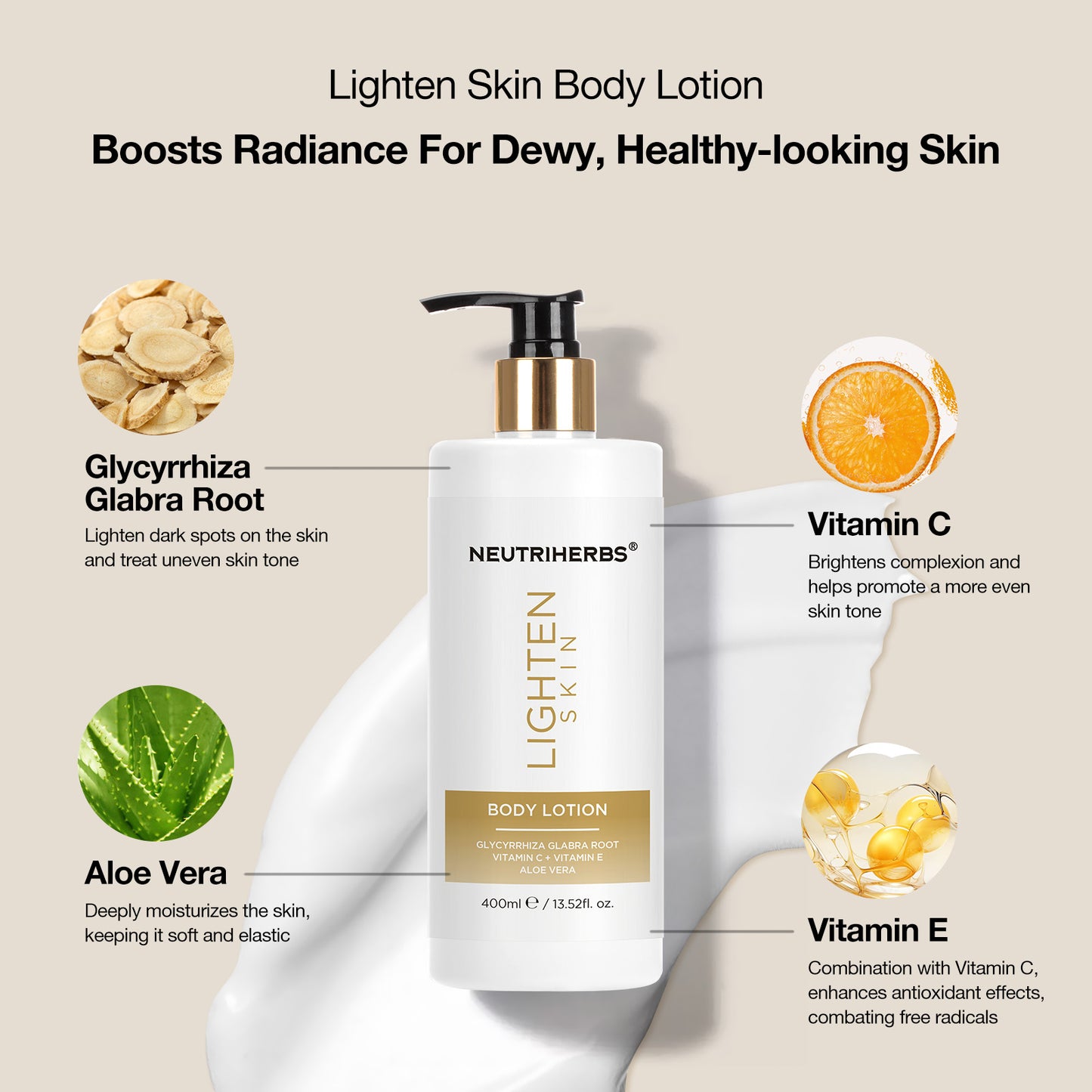 Private Label & Wholesale Lighten Skin Body Lotion 400ml