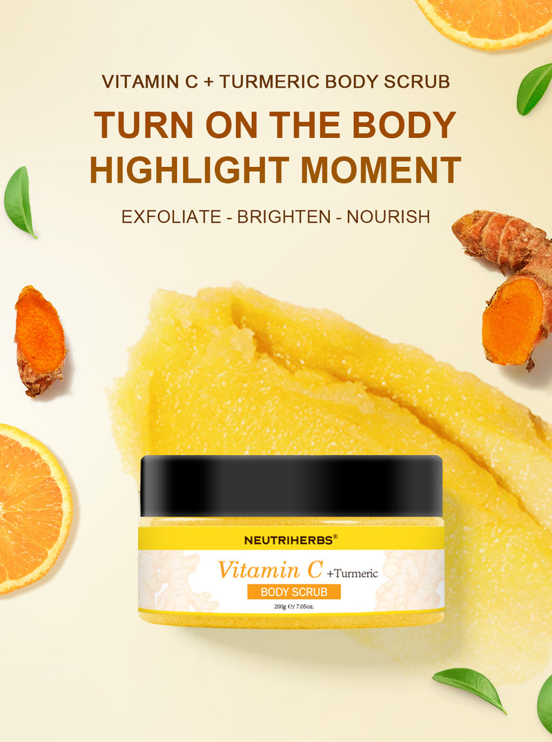 VITAMIN C & TURMERIC GLOW BODY SCRUB for uneven skin tone, rough skin, dry and tight and joint pigmentation