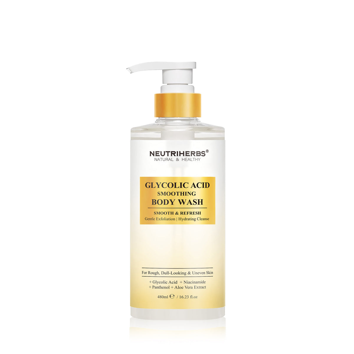 Private Label & Wholesale Glycolic Acid Smoothing Body Wash for Rough & Uneven Skin