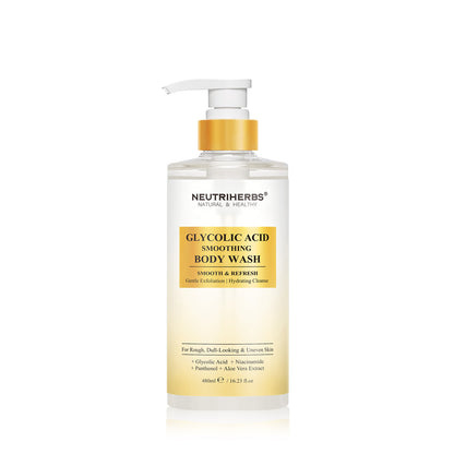 Private Label & Wholesale Glycolic Acid Smoothing Body Wash for Rough & Uneven Skin