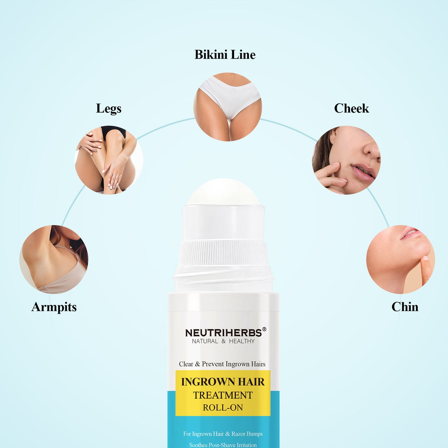 Private Label & Wholesale Clear & Ingrown Hair Treatment Roll-On For Ingrown Hair & Razor Bumps