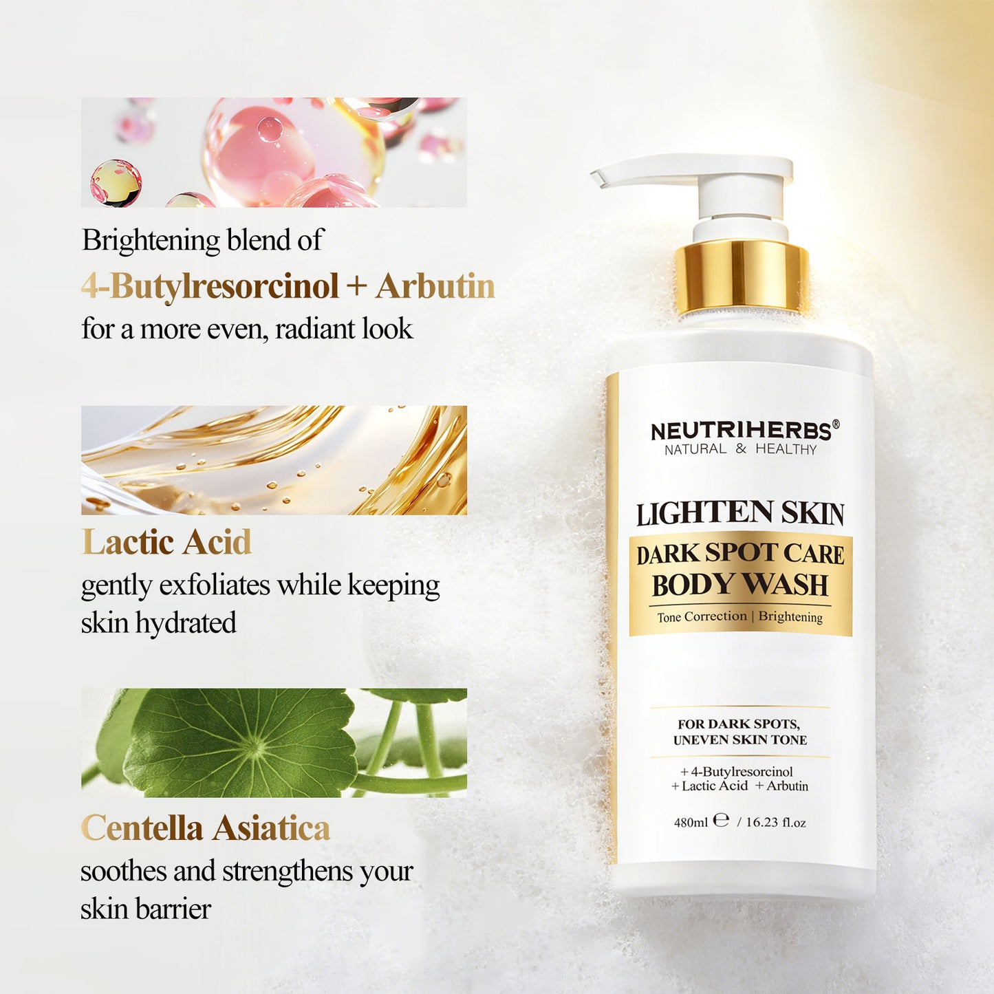 Private Label & Wholesale Lighten Skin Body Wash For Dark Spots, Uneven Skin Tone