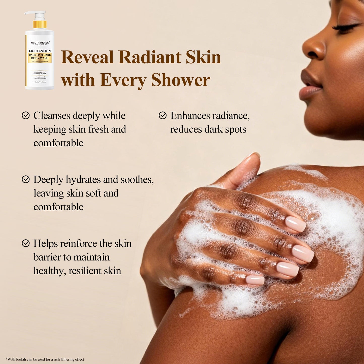 Private Label & Wholesale Lighten Skin Body Wash For Dark Spots, Uneven Skin Tone