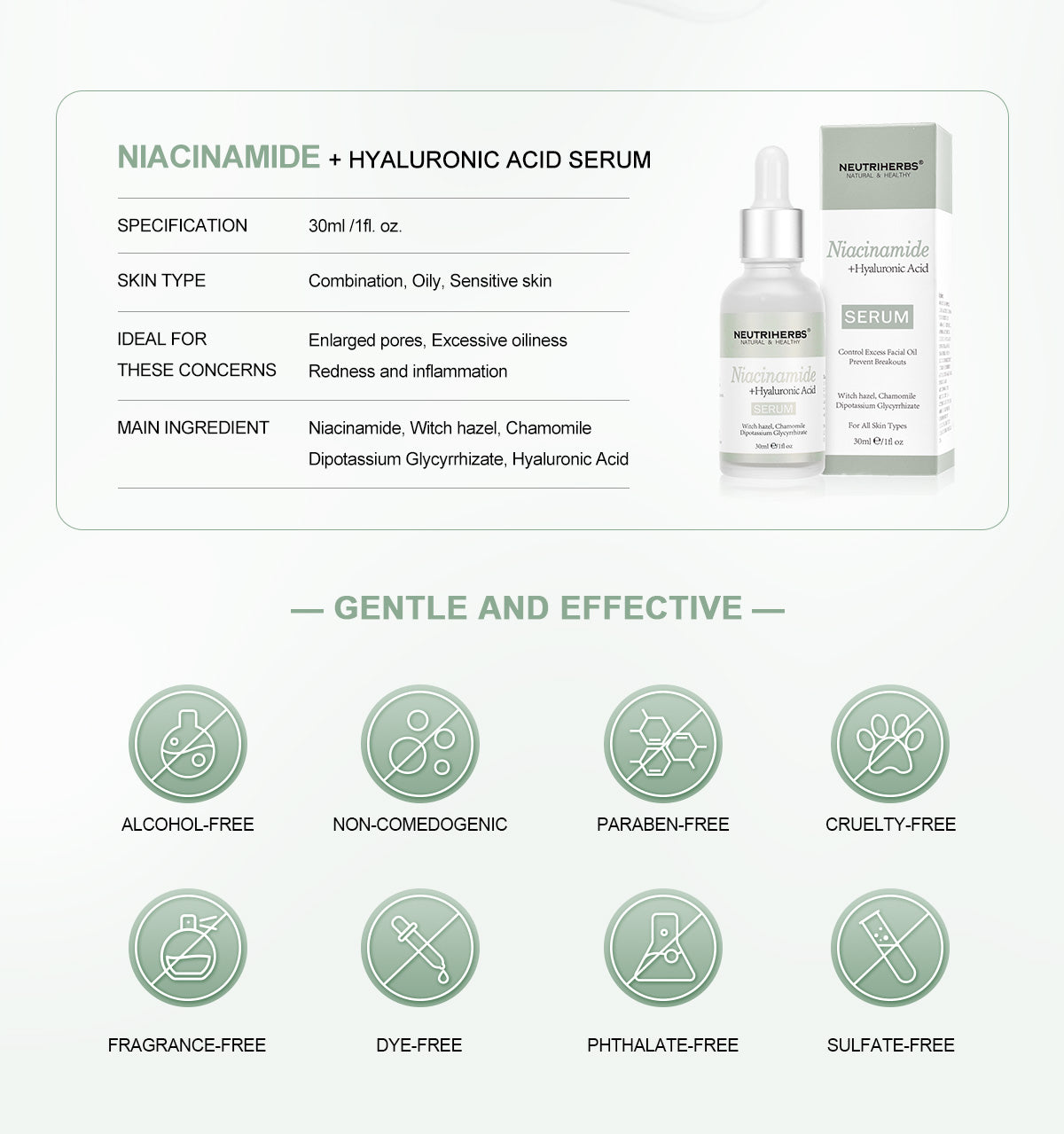 Private Label Niacinamide Serum For Anti-Acne