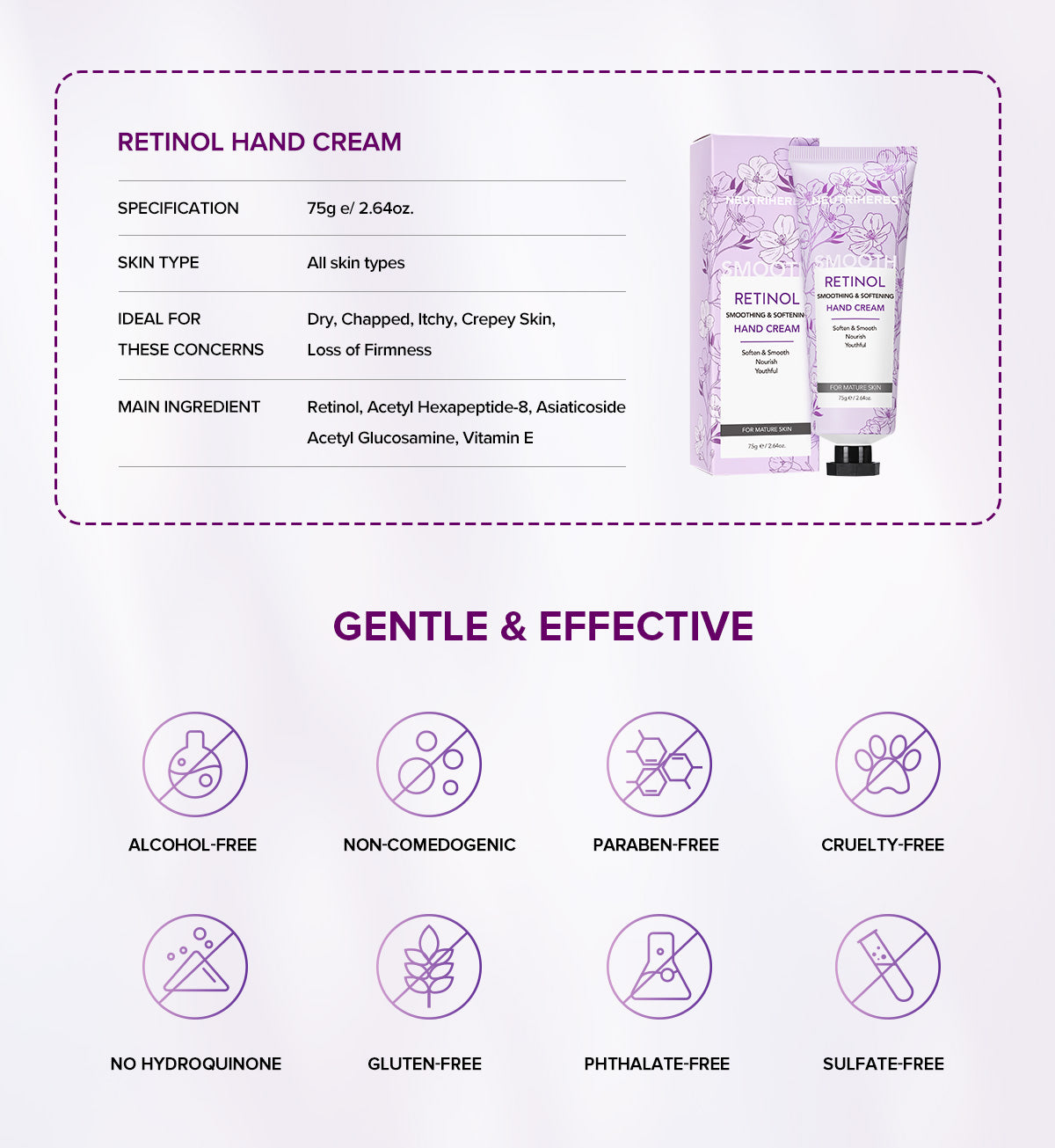 Private Label & Wholesale Retinol Smooth Hand Cream