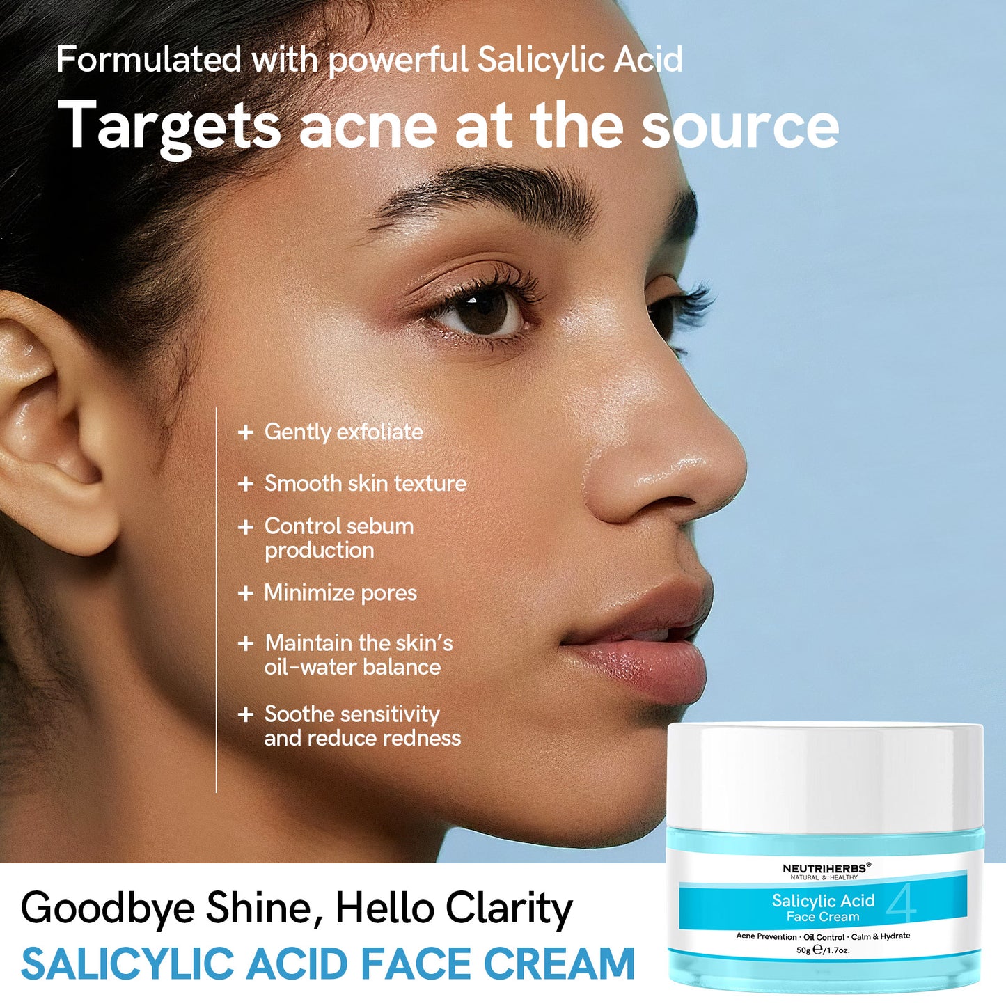 Private Label & Wholesale Salicylic Acid Face Cream For Oily, Acne-Prone Skin