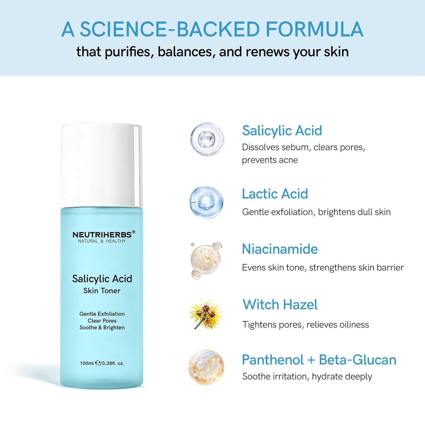 Private Label Salicylic Acid Toner For Oily, Acne-Prone Skin
