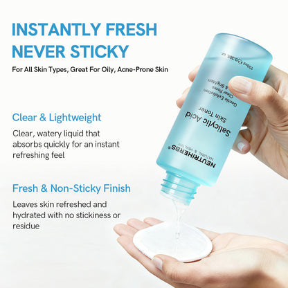 Private Label Salicylic Acid Toner For Oily, Acne-Prone Skin