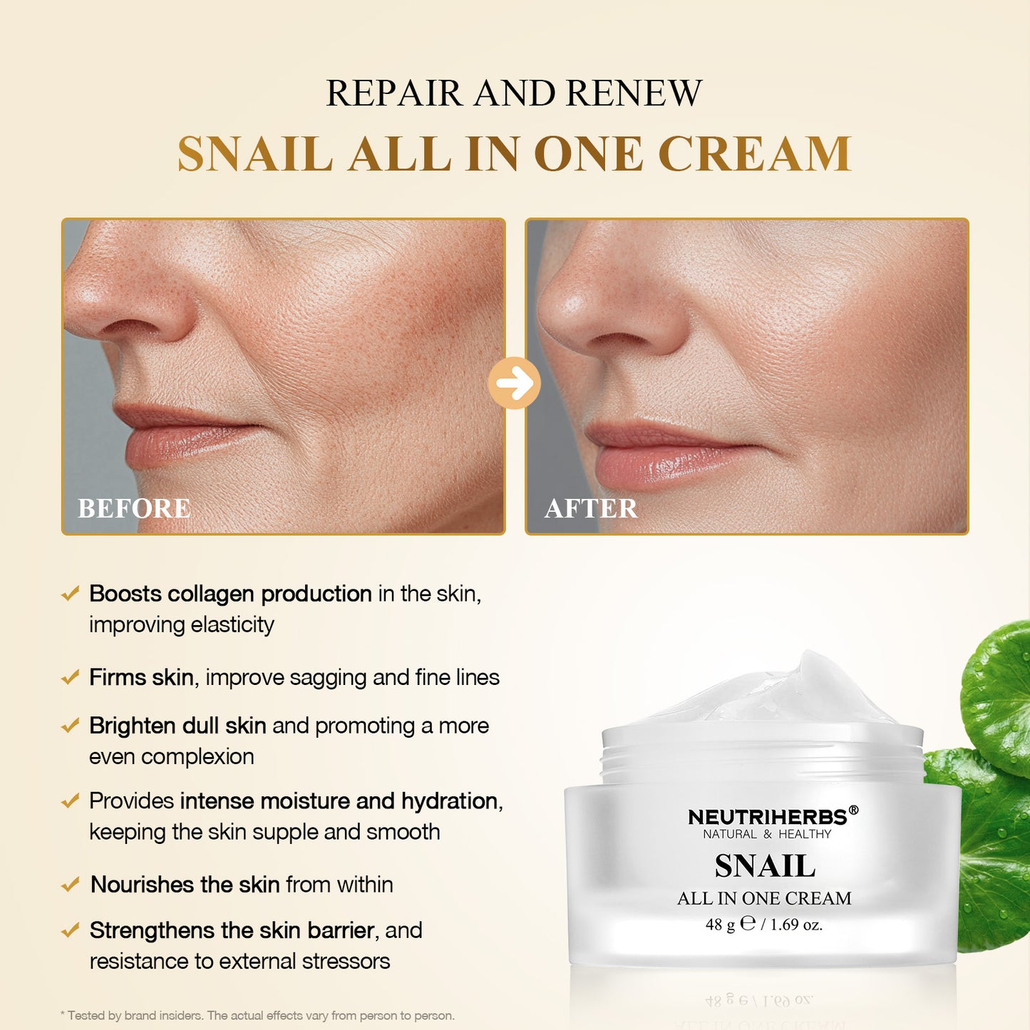 Private Label & Wholesale The Best All In One Snail Cream For Anti-aging