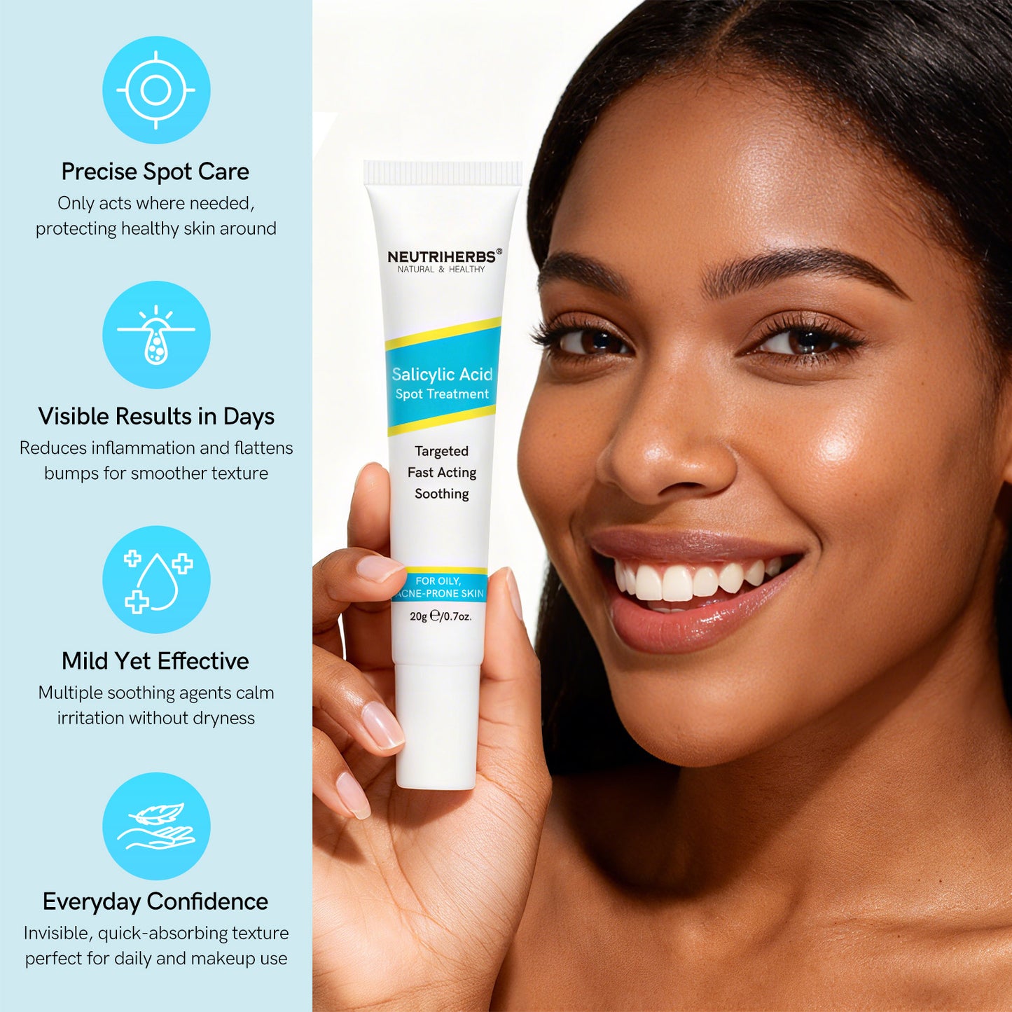 Private Label Salicylic Acid Spot Treatment Gel For Oily, Acne-Prone Skin