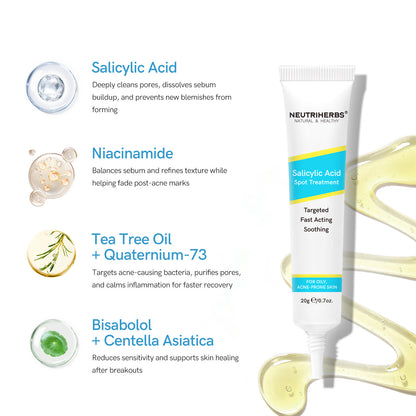 Private Label Salicylic Acid Spot Treatment Gel For Oily, Acne-Prone Skin