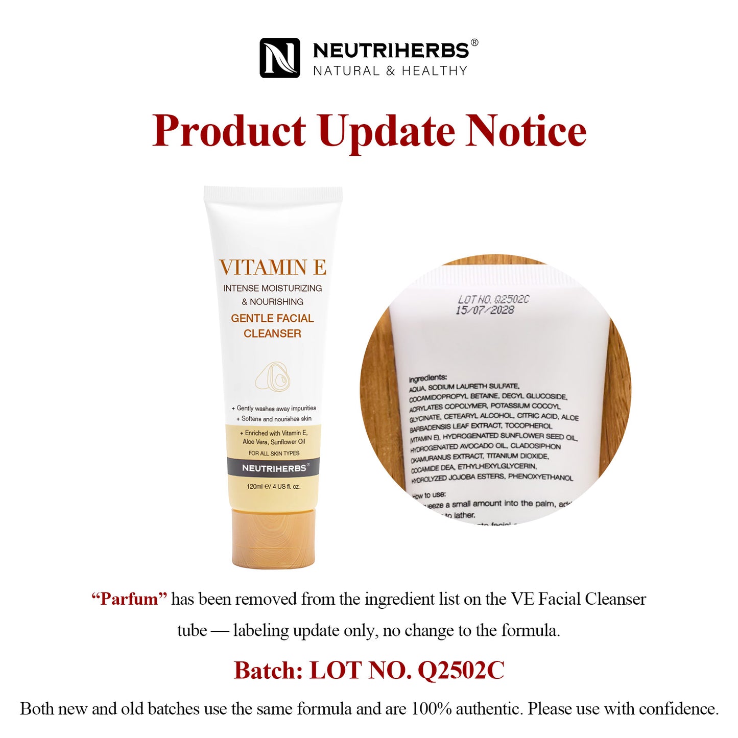 Facial Cleanser Supplier Vitamin E Intensive Moisture  Gentle Cleanser