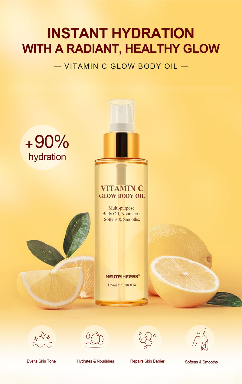 vitamin c body oil for glowing skin