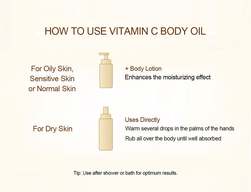 vitamin c body oil for glowing skin