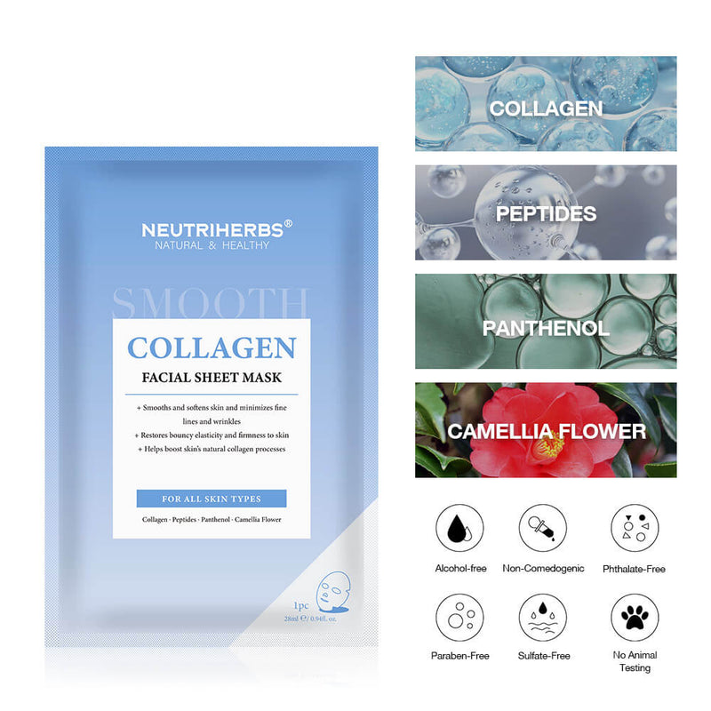 Private Label Firming & Smoothing Collagen Facial Sheet Mask