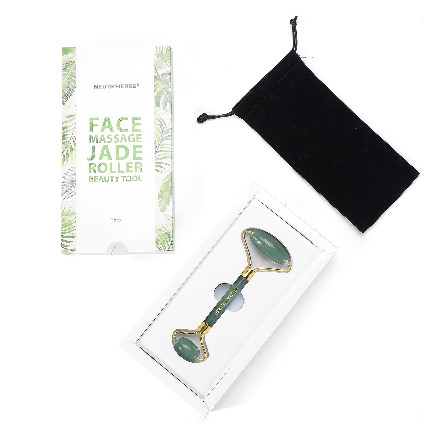 Rouleau de Jade pour massage du visage aux Neutriherbes