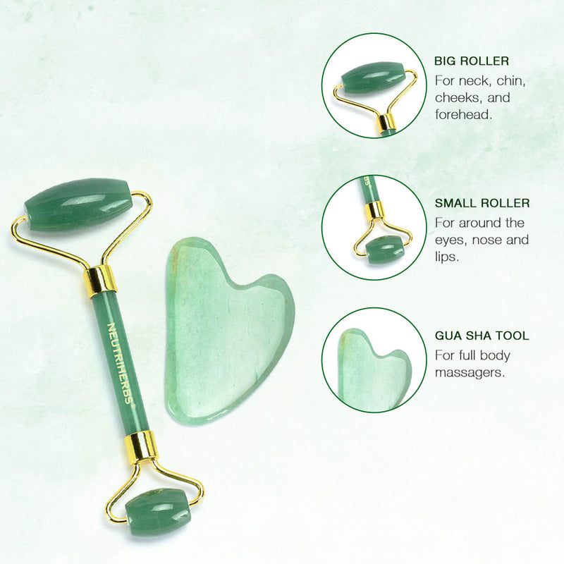 JADE FACIAL MASSAGER BEAUTY SET WITH SERUM