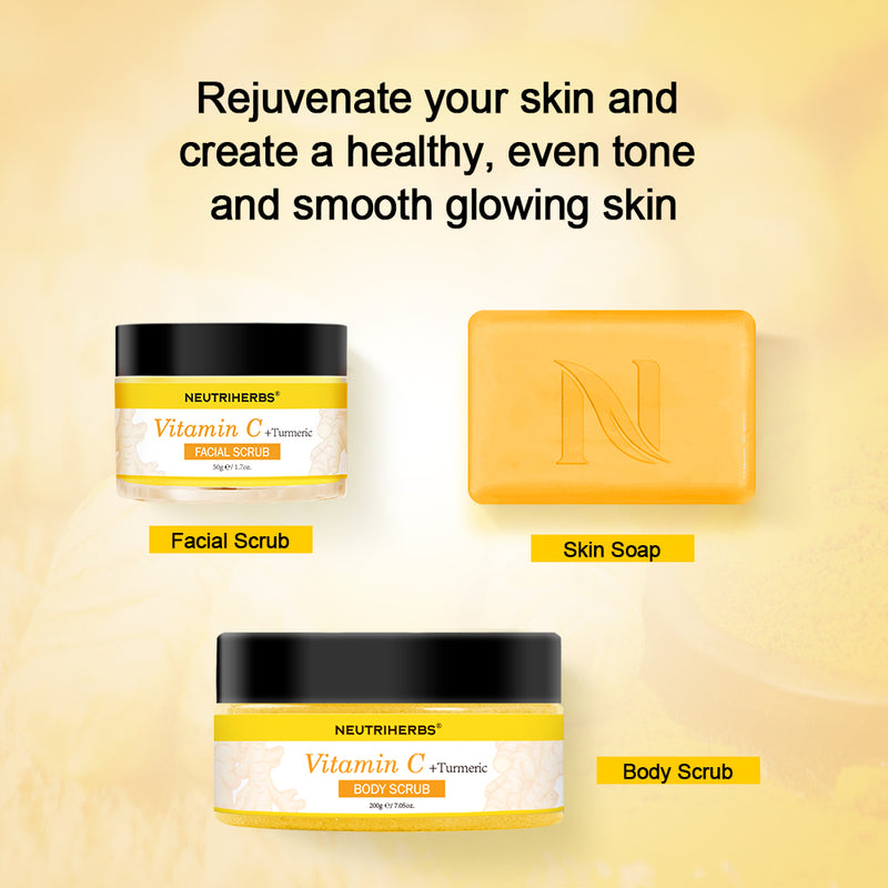 Turmeric series in soap, face scrub, body scrub