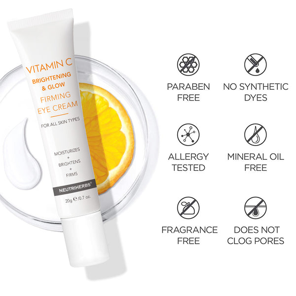 Neutriherbs Vitamin C Brightening & Glow Firming | improve elasticity and diminish dark circles and puffiness