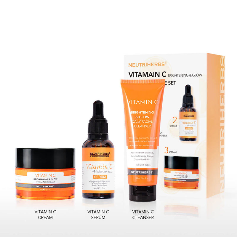 Private Label Vitamin C Brightening and Glowing Skincare Set