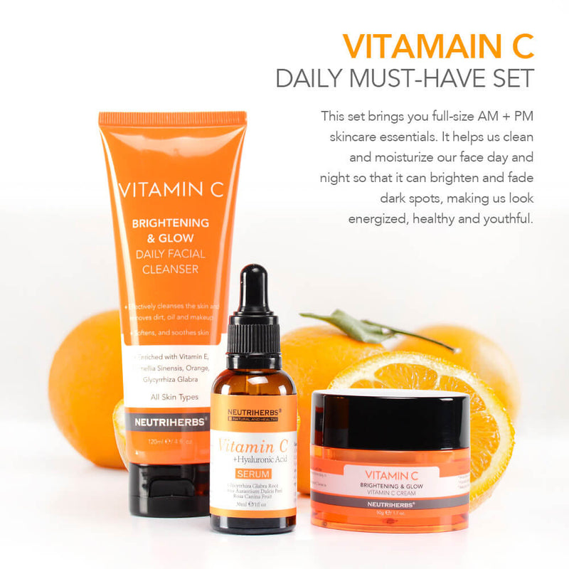 Private Label Vitamin C Brightening and Glowing Skincare Set