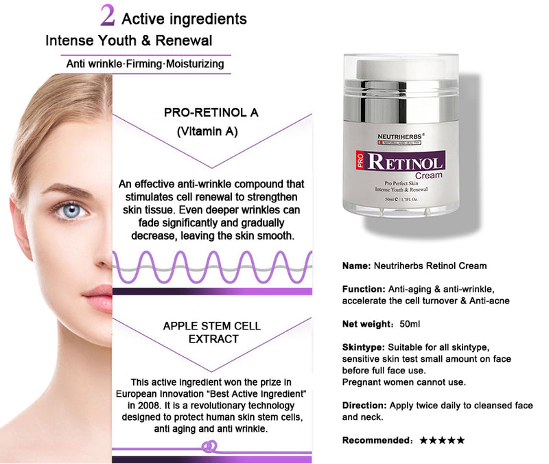 Private Label Best Retinol Cream for Acne and Wrinkles