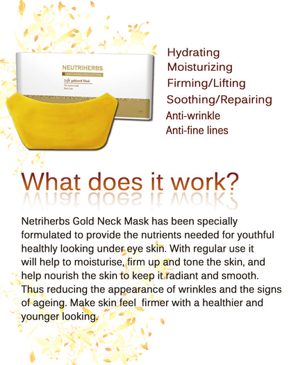 Private Label Anti-Aging 24K Gold Neck Collagen Mask