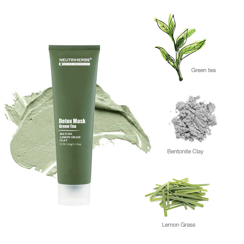  Private Label  Cleansing&Detox Green Tea Facial Mud Mask