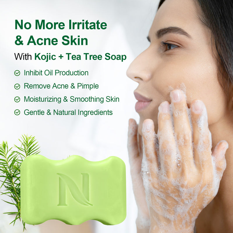 ojic acid +tea tree soap can remove the acne and pimple; remove oily from the skin. 