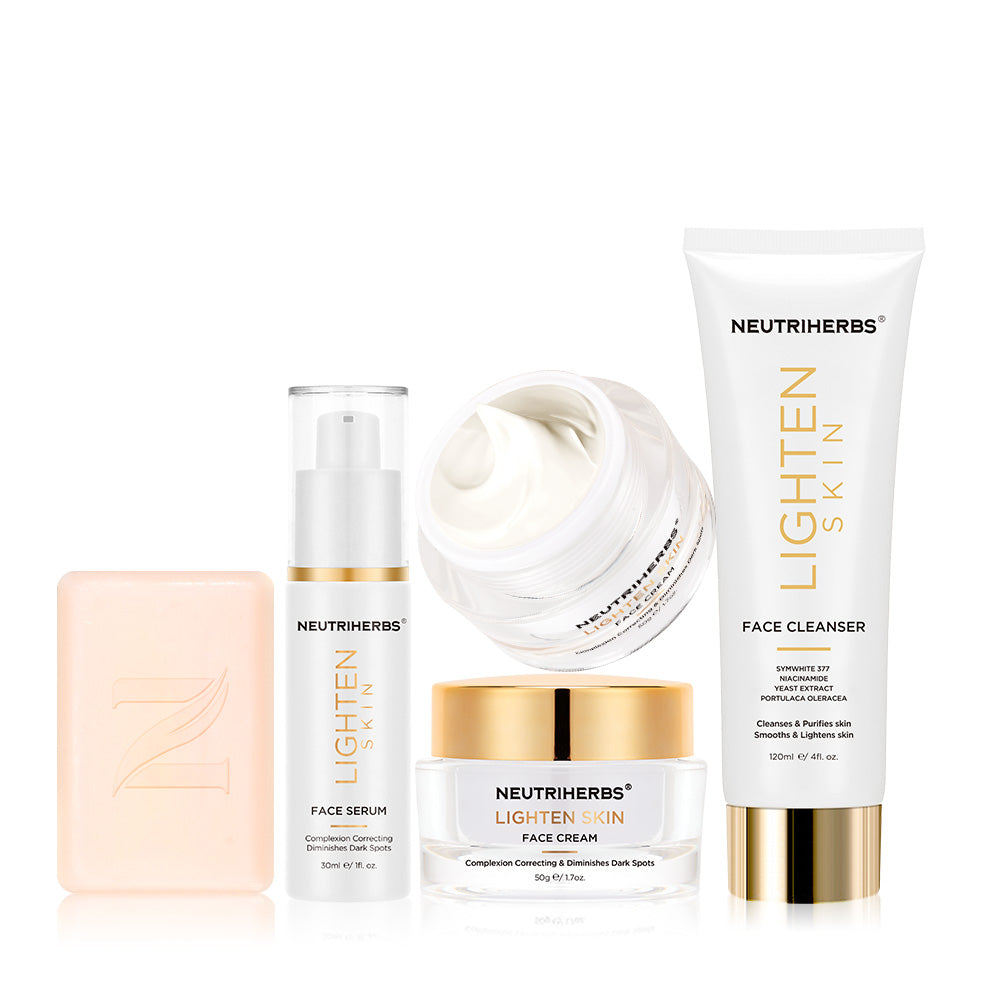 Wholesale neutriherbs lighten skin series skincare product for a even skin tone and reduce hyperpigmentations in 14 days. The Formula is without skin bleanching.